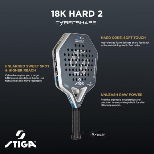 STIGA Cybershape Padel Racket - size: 18K Hard