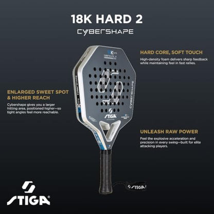 STIGA Cybershape Padel Racket - size: 18K Hard