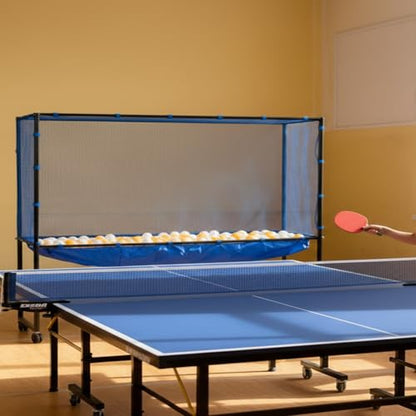 Table Tennis Catch Net with Ball Collection Bag - Premium Ping Pong Catch Net & Training Equipment for Robots & Serving Practice, Foldable Table Tennis Training Equipment Backstop Catcher