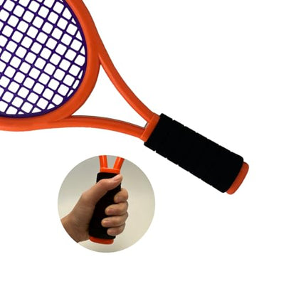 Kid Tennis Racket Set for Toddler,Children,Sponge Handle, includes 6 Badminton, 1 Tennis Ball, Bag and 2 Balls - Increase Children's Sports,Improve Tennis Skills - color: Grey Orange&Green