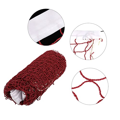 Portable Badminton Net for Outdoor Sports, Red, Mesh Design, Multi-Sport Compatible for Tennis, Soccer, Volleyball, Backyard, Gym, Park