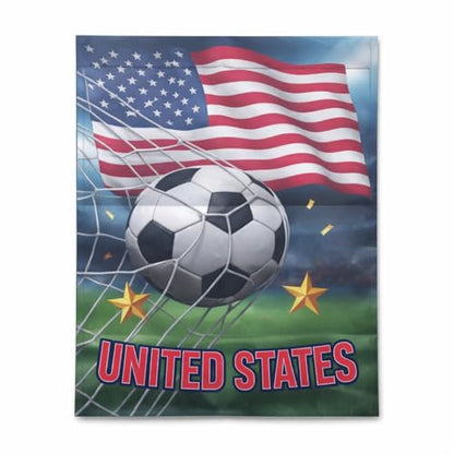 Soccer Watch Party Yard Decor Double-Sided Oxford Garden Flag 12.01 x 17.52 Inch, USA United States Flag Soccer Ball Outdoor Banner for Porch Patio Lawn