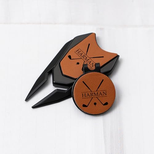 Personalized Divot Repair Tool Set, Engraved Golf Ball Marker Set for Men, Custom Golf Turf Tools Gift for Dad Golfer Groomsman