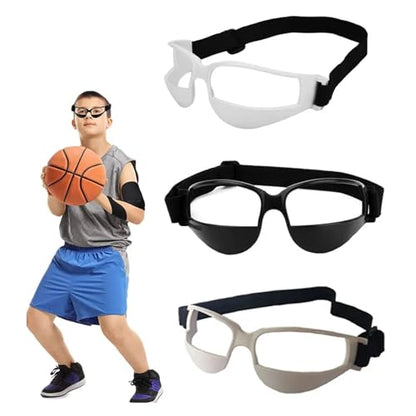 Dribbling Goggles Basketball 4PCS Comfortable Training Glasses - Lightweight PC Frame Enhance Ball Control Vision - color: White