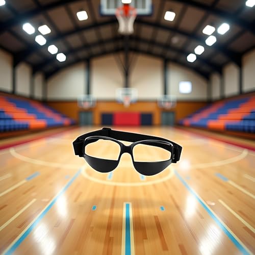 Black Basketball Glasses- Basketball Dribbling Goggles,17 X 6cm Portable Glasses For Dribbling,Comfortable Protective Sports Dribble Specs For Training Team Sports