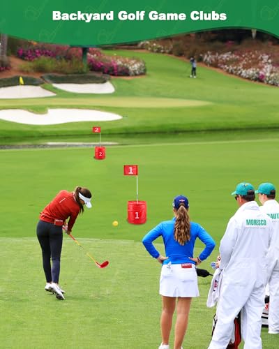 HOTWIND Backyard Golf Game Clubs with 5”x 3.5” Oversize Heads and 36” Lightweight Carbon Shaft for Adults Play Outdoor Golf Yard Game in Grass Parks and Yards Hit Plastic and Foam Balls - size: 6 Pack