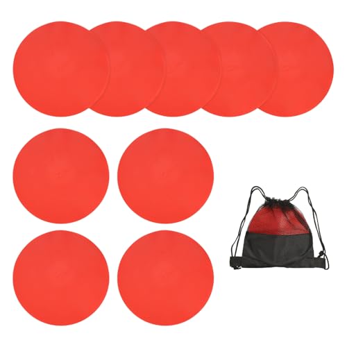 Spot Markers, Poly Spot Marker for Agility Training Floor Dots Non Slip Flat Field Cones - color: Red, size: 23 cm/9.1inch