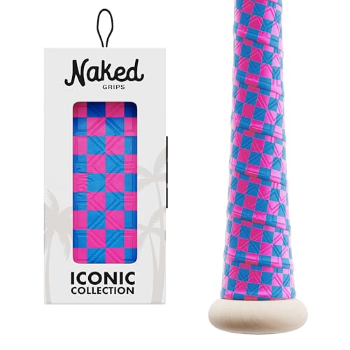 Naked Grips Iconic Collection | 1mm Baseball & Softball Bat Grips - color: Neon Checkers