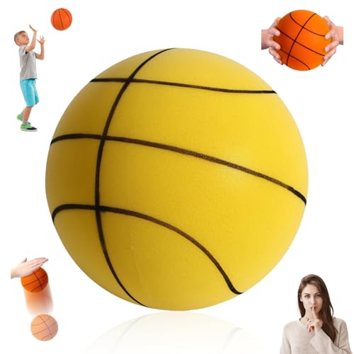 Dribble Dream Silent Basketball - Upgrade Indoor Training Quiet Ball, Foam Basketball Gift for Youth - color: Yellow, size: NO.5