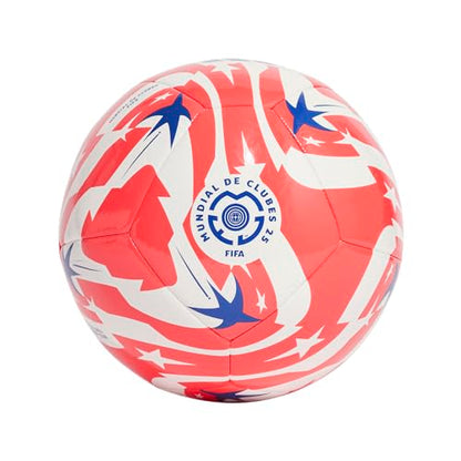 adidas FIFA Club World Cup Club Ball - Inspired Design, Durable Construction, Official Tournament Logo - color: White/Lucid Red/Power Blue/Black/Club, size: 5