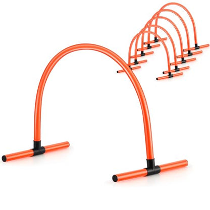 Foilswirl 6 Pcs Indoor Training Arches with Removable Base Soccer Passing Arcs Turf Arches Indoor Soccer Training Equipment Footwork and Kicking Drills for Football Basketball Practice