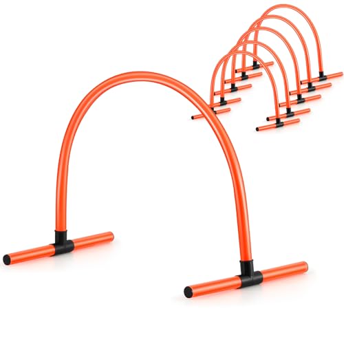 Foilswirl 6 Pcs Indoor Training Arches with Removable Base Soccer Passing Arcs Turf Arches Indoor Soccer Training Equipment Footwork and Kicking Drills for Football Basketball Practice