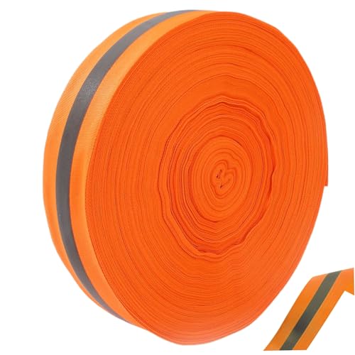 Beach Volleyball Lines 2'' x 328' Nylon Beach Vibrant Orange Volleyball Boundary Lines Tear-Resistant Reflective Caution Lines for Running Track Lanes, Finish Line Markers,Volleyball Boundary Lines