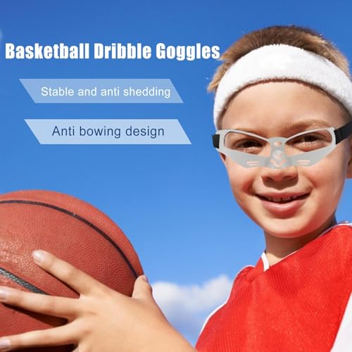 Basketball Goggles - 6.69x2.17inches Protective Dribbling Training Glasses, Sports Vision Safety Gear, Long Lasting Aanti
