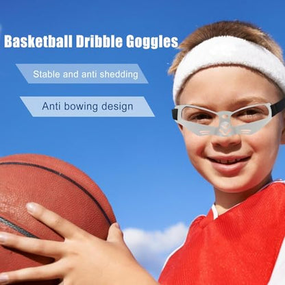 Basketball Goggles - 6.69x2.17inches Protective Dribbling Training Glasses, Sports Vision Safety Gear, Long Lasting Aanti