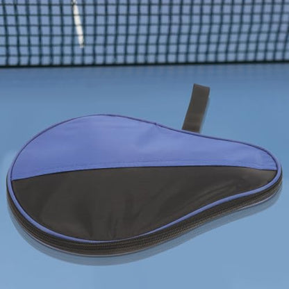 Lurrose Table Tennis Racket Case Paddle Storage Bag with Fixed Holder Blue Sturdy Protective Cover for Ping Pong Paddle Carrying and Travel
