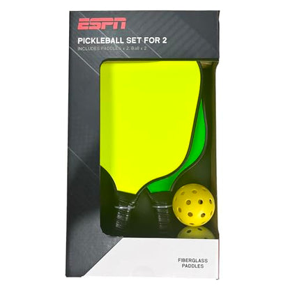 ESPN Neon Pickleball Set Includes 2 neon Paddles and 2 Balls