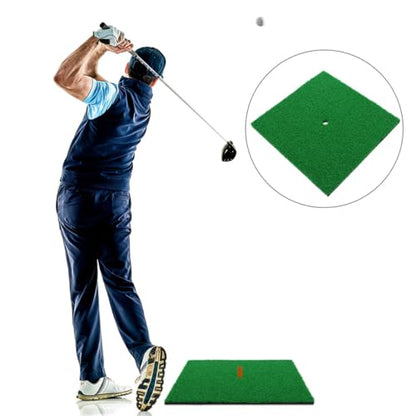Healifty Golf Practice Mat and Hitting Mat 30x30cm Dark Green Golfing Training Aid Indoor Use for Backyard and Home Practice