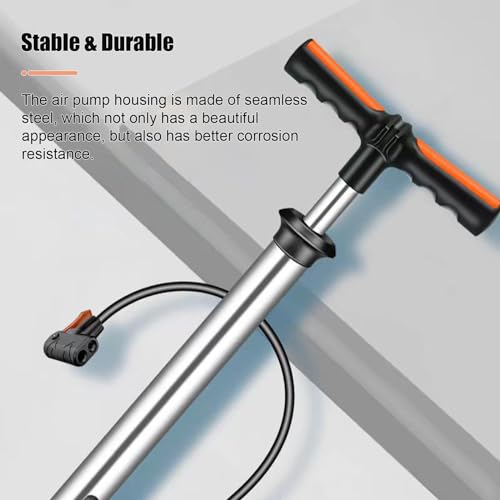 High Pressure Bike Floor Pump, Bicycle Pump, Bike Pump, Stand Pump 160PSI with Presta & Schrader Valves, Bike Air Pump with Ball Pump Needle for Bike Basketball
