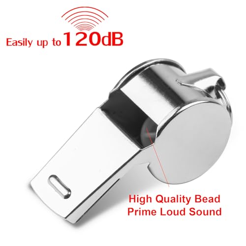 Fya Sports Whistle with Lanyard, Very Loud Stainless Steel Whistle, Ideal for Coaches, Referees, Personal Defense, and Recreation - color: Silver B