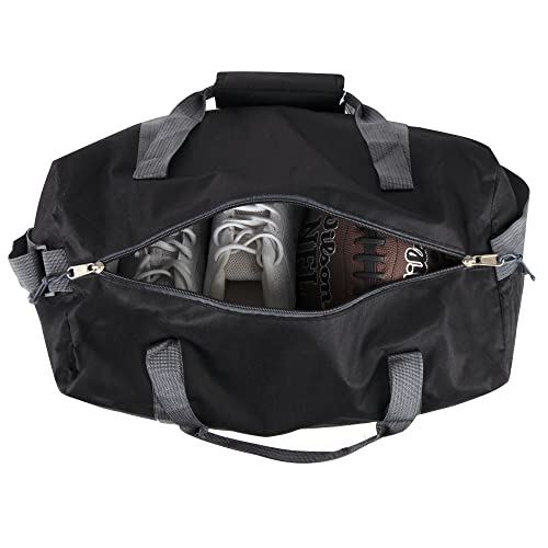 24 Pack Bulk Duffle Bags Wholesale by the Case for Homeless, Sports Teams, and Duffle Bags for Foster Kids (All Black Pack) - color: All Black Pack