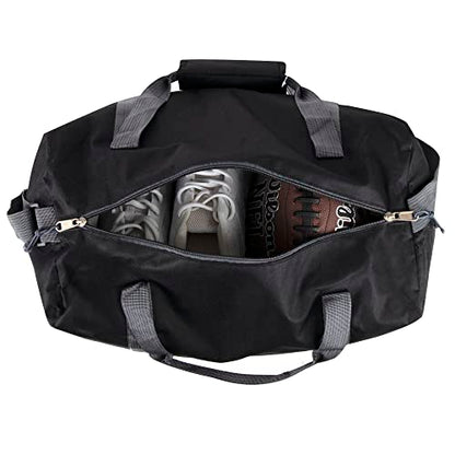 24 Pack Bulk Duffle Bags Wholesale by the Case for Homeless, Sports Teams, and Duffle Bags for Foster Kids (All Black Pack) - color: All Black Pack