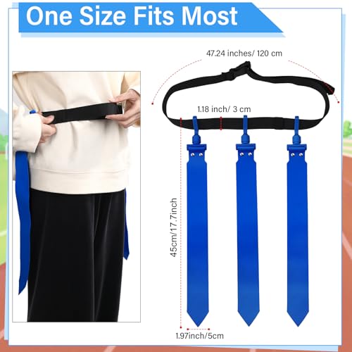 Hungdao 10/12 Players Flag Football Belts and Flags Adjustable Football Belts for Kids Teens Adults Team Training Sport Event - color: Yellow, Blue