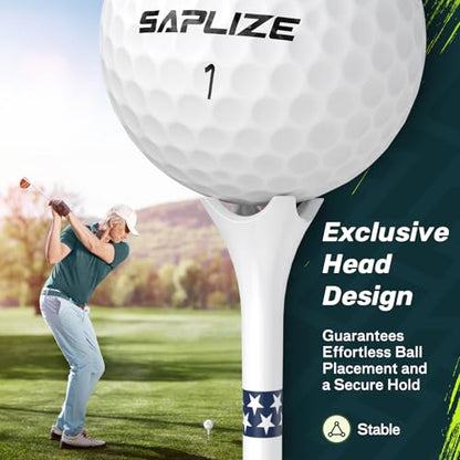 SAPLIZE Upgraded 4-Prong Golf Tees Plastic, 50/100/120/200 Pack (1-1/2", 2-3/4'', 3-1/4"), Engineered to Reduce Friction & Side Spin, Unique Golf Gifts for Golfers - color: Red (50pcs, 3-1/4'')