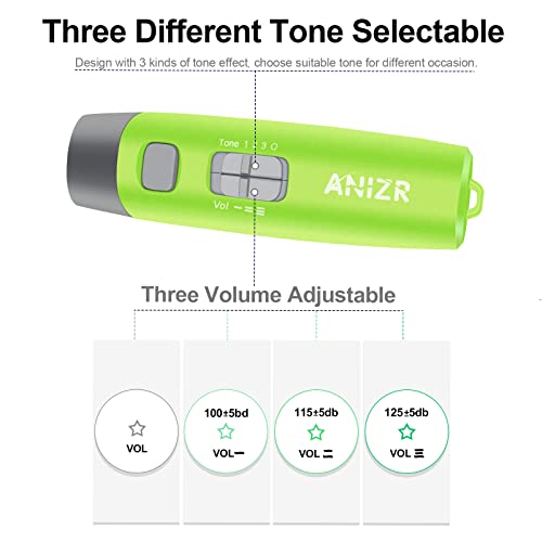 ANIZR Electronic Whistles with Lanyard,Adjustable 3 Tone & 3 High Volume Hand Emergency Whistle Basketball Referee Whistle for Coach,Teacher,Police,Outdoor Camping Boating Hiking(with Battery) - color: Green with battery