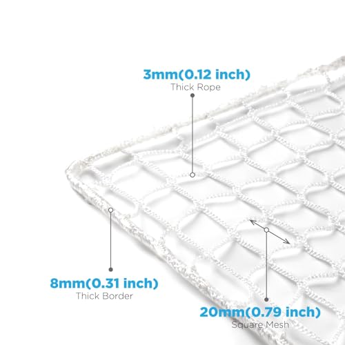 Practice Golf Nets - Ideal for Golf, Hockey, Baseball - Sports Netting, Impact Equipment - Perfect for Backyard Driving, Chipping, Hitting, Pitching Simulators - size: 15x25 Feet, style: White