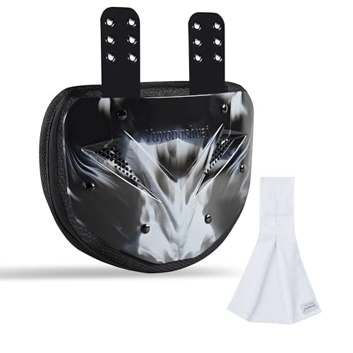 Football Back Plate, Football Low Back Pad, Rear Protector Lower Back Pads+ Towel - color: black and white, size: Small