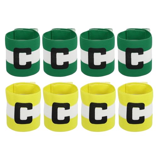 MECCANIXITY Soccer Captain Armband, Captain Arm Bands for Soccer Elastic Captain C Arm Band Sports Captain Armbands for Football Team Training Youth & Adult - color: Green/Yellow