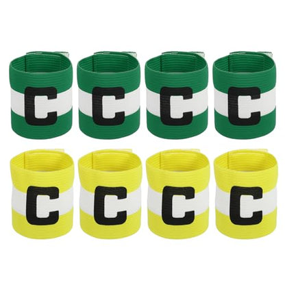 MECCANIXITY Soccer Captain Armband, Captain Arm Bands for Soccer Elastic Captain C Arm Band Sports Captain Armbands for Football Team Training Youth & Adult - color: Green/Yellow