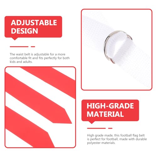 Football Waist Flag Set for Youth – Adjustable Rugby Belt 10 White Belts and 30 Red Yellow Flags Sports Football Game Equipment and Matches