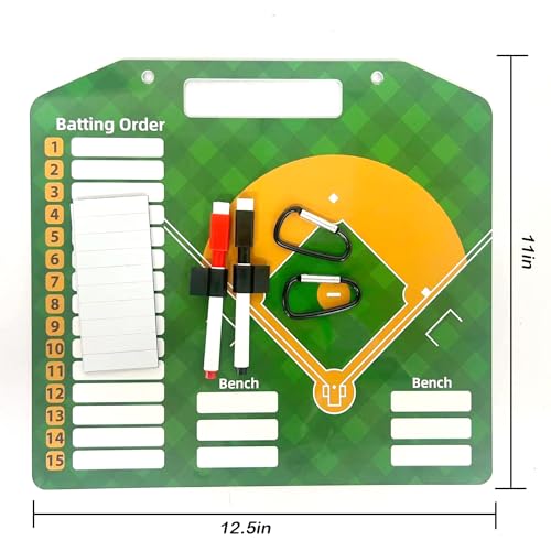 Magnetic Baseball Lineup Board | Baseball Dry Erase Coaching Broad | Softball Lineup Cards Marker Boards | Baseball Clipboard for Coaches | Baseball Lineup Board for Dugout