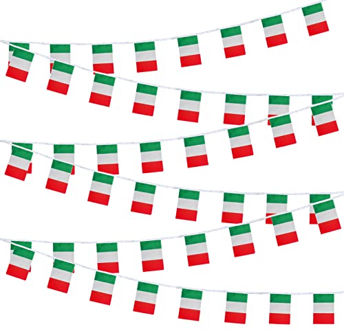 Italy Italian Small Mini String Banner Flags Miniature Italy Banners For Grand Opening,Grand Opening Sports Celebration Decorations (50 Feet 38 Flags) - color: Italy