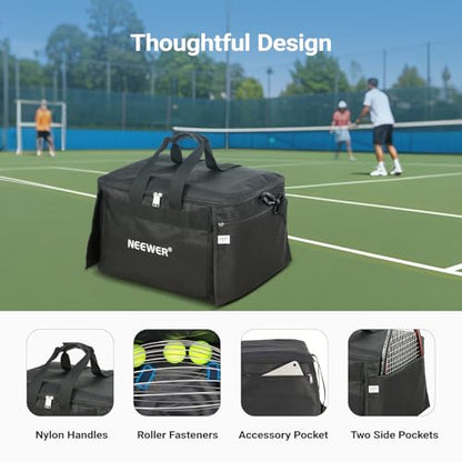 NEEWER Tennis Ball Hopper, Pickleball Retriever Collector Basket Cart Holder Tennis Court Equipment Accessory for Training Teaching - style: Tb03b Bag