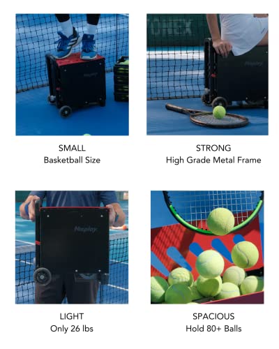 Portable Tennis Ball Machine (26lbs) - Dual Motor for TopSpin and Backspin, 80+ Balls, Max 68MPH, 4+ Hours Play with External Lithium Battery - style: N1 Ball Machine + Oscillator Combo