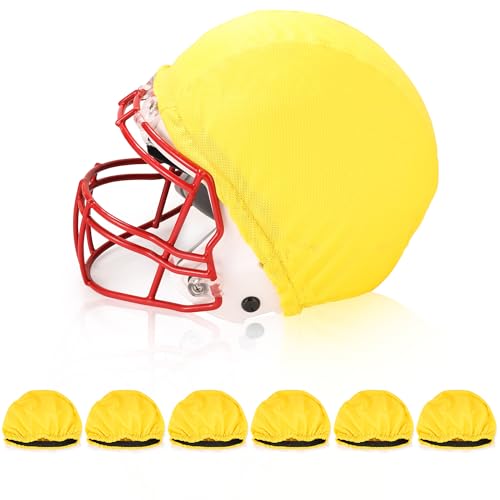 Football Helmet Covers Scrimmage Caps-Perfect for Football, Hockey, and Lacrosse Practice Sessions.The Fabric is Elastic& Bright Colors for Team Identification - color: Yellow-6pcs