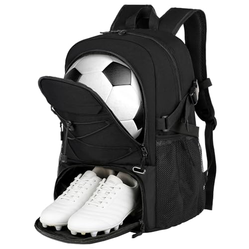 Youth Soccer Bag Unisex, Soccer Backpack with Ball Compartment, Waterproof Sport Equipment Bags for Volleyball Basketball Football, Sports Bags for Boys Girls