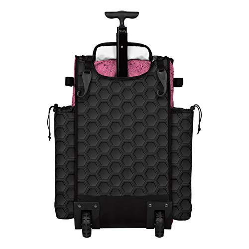 Boombah Rolling Superpack 2.0 3DHC Baseball/Softball Gear Bag - 23-1/2" x 13-1/2" x 9-1/2" - Multiple Colors - Telescopic Handle and Holds 4 Bats - Wheeled Version - color: Black/Pink