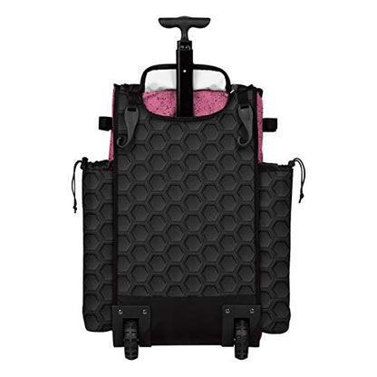 Boombah Rolling Superpack 2.0 3DHC Baseball/Softball Gear Bag - 23-1/2" x 13-1/2" x 9-1/2" - Multiple Colors - Telescopic Handle and Holds 4 Bats - Wheeled Version - color: Black/Pink