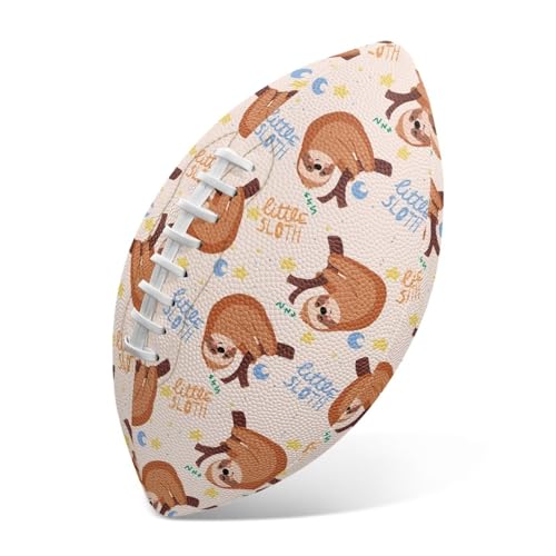 SYtrade Recreational Football Game Footballs PU Composite Leather Footballs for Training Indoor Outdoor - color: Little Sloth Moon Star