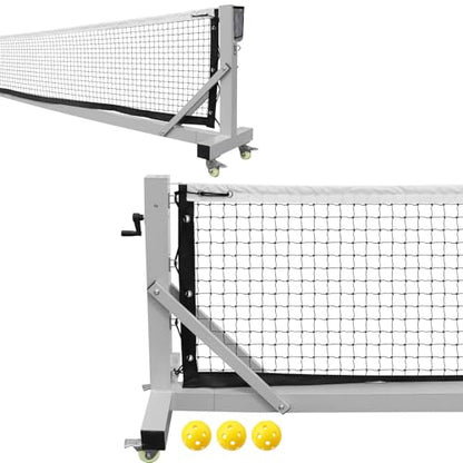 Pro Pickleball Net Portable with Wheels – 22ft Heavy Duty Pickleball Net System with Sturdy Aluminum Frame for Outdoor & Indoor – Nylon Net & Carrying Bag for Pickleball, Tennis, Badminton