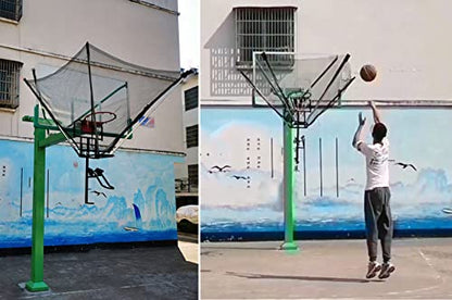 Basketball Hoop Returner Shot Return Apparatus Portable Shooting Trainer Time Saving Attachment with Bag Reboun