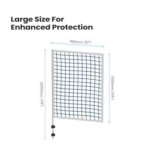 ECOPOOLTECH Pool Basketball Hoop Backstop Net – 59 x 37 Inches, 1 Section Protection Net for Round Above Ground Frame Pool only. - color: White