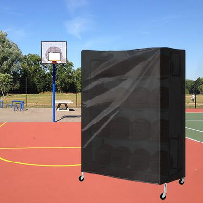 Basketball Rack Cover Garage Ball Storage Rack Cover Waterproof Sports Equipment Organizer Cover Dustproof Outdoor Indoor Ball Storage Rack Cover