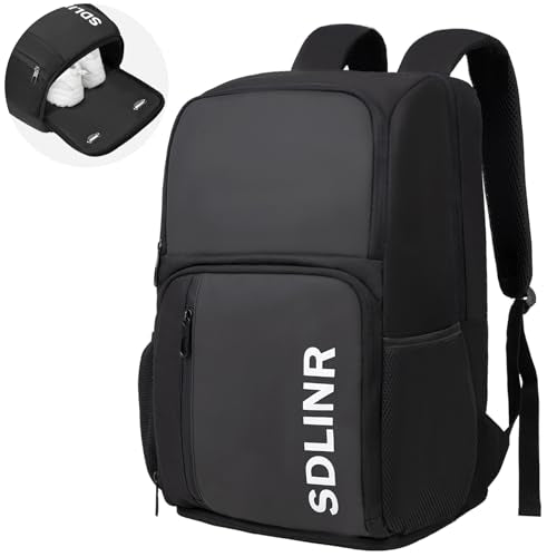SDLINR Pickleball Bag Fits 4+ Paddles, Large Pickleball Backpack with Shoe Compartment and Fence Hook,Pickleball Gifts for Men Women