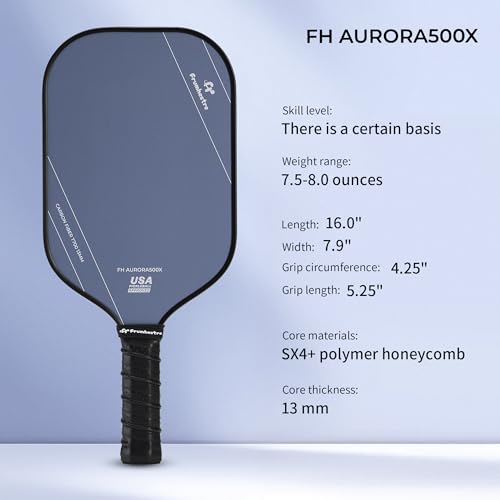 FH-500 T700 Pickleball Racket, 14MM Thick Two-Handed Offensive Pickleball Racket, Speed and Control - color: Dark Blue