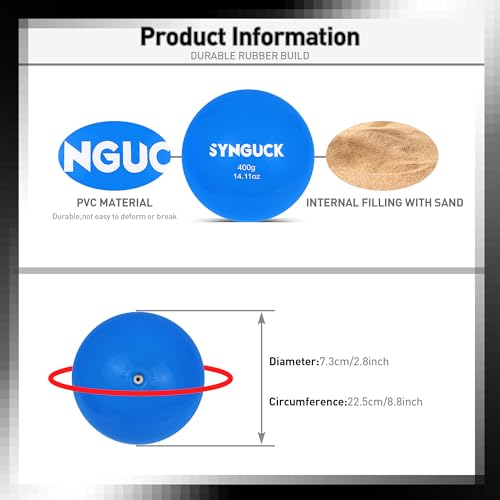 SYNGUCK 4/6 Pack Weighted Plyo Balls Set for Baseball & Softball Training - Improve Power, Pitching, Hitting - Perfect for Yoga, Fitness, Plyometrics - All Skill Levels - style: 10/14/16/18oz